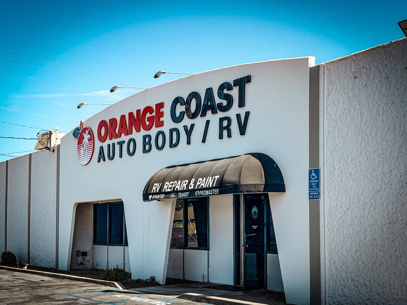 The Orange Coast Auto Body / RV building in Fountain Valley
